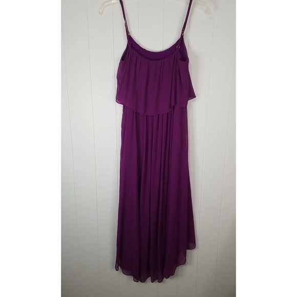 White House Black Market Dress Womens Size 6 Purple Chiffon Sleeveles Summer - Picture 7 of 11